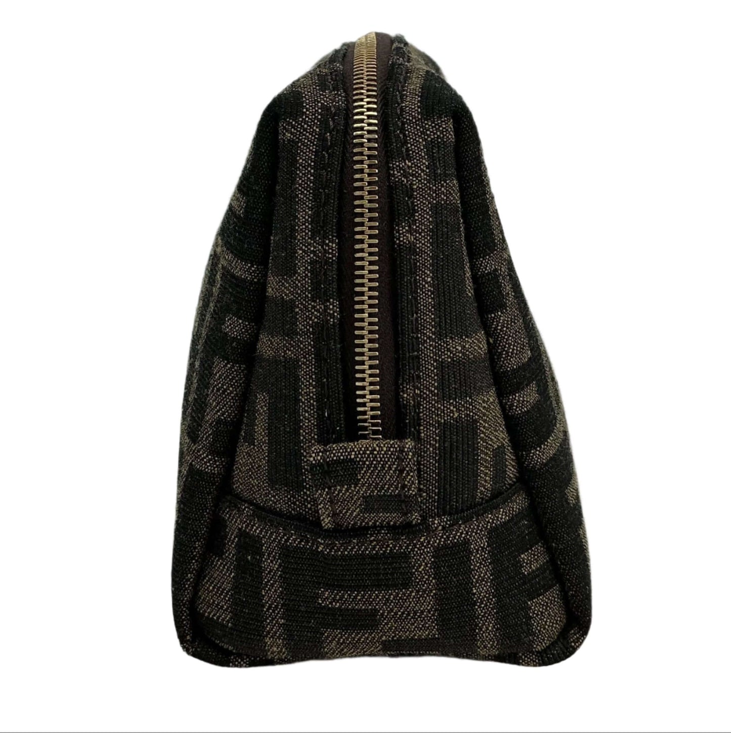 Fendi FF 1974 Trapezoid Beauty Pouch – Small Jacquard Canvas Cosmetic Case