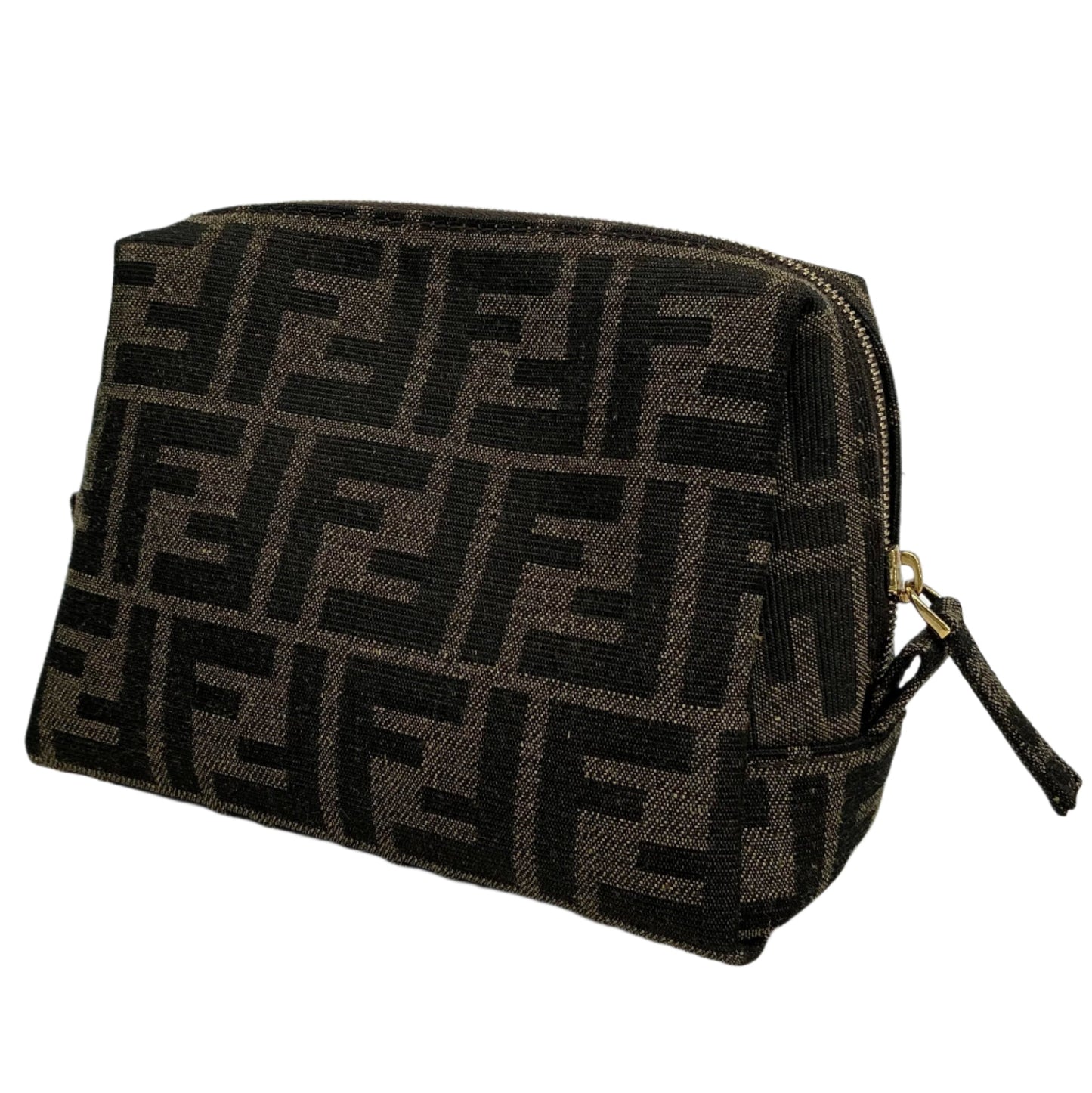 Fendi FF 1974 Trapezoid Beauty Pouch – Small Jacquard Canvas Cosmetic Case