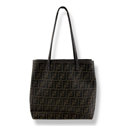 Fendi FF Monogram Zucca Brown Shoulder Tote Handbag