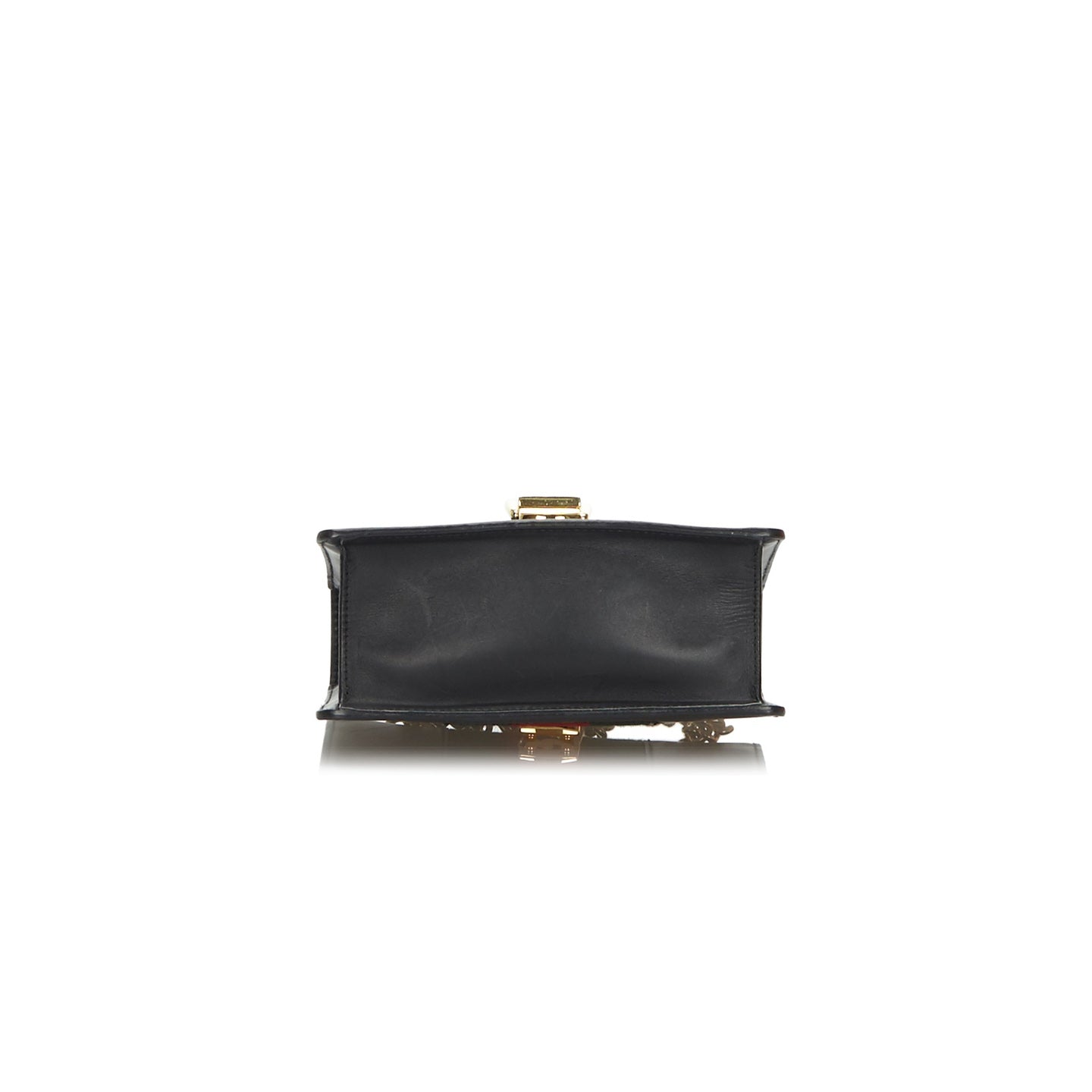 Gucci Black Leather Mini Web Chain Sylvie Shoulder Bag