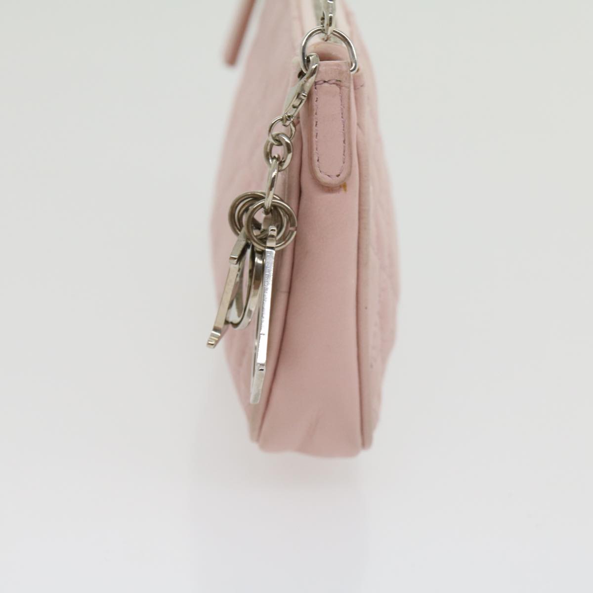 CHRISTIAN DIOR Lady Dior Canage Accessory Pouch Pink Auth am2660gA