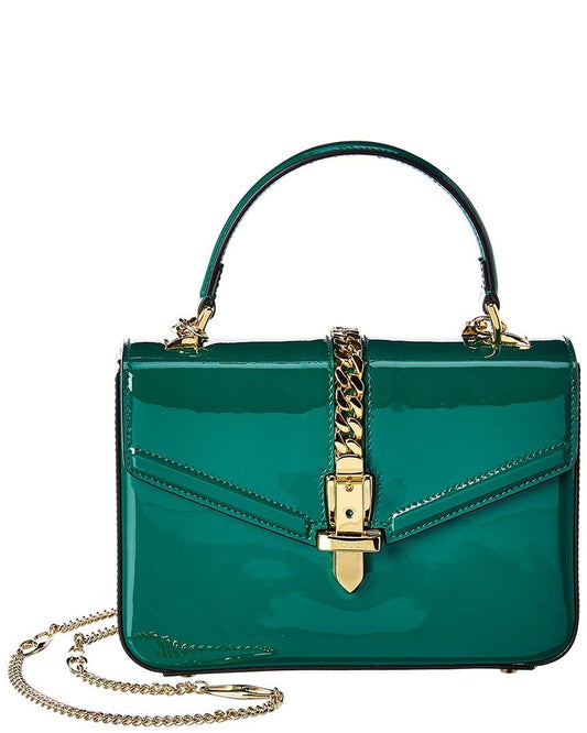 Gucci 1969 Sylvie Top Handle Bag Patent Leather Mini