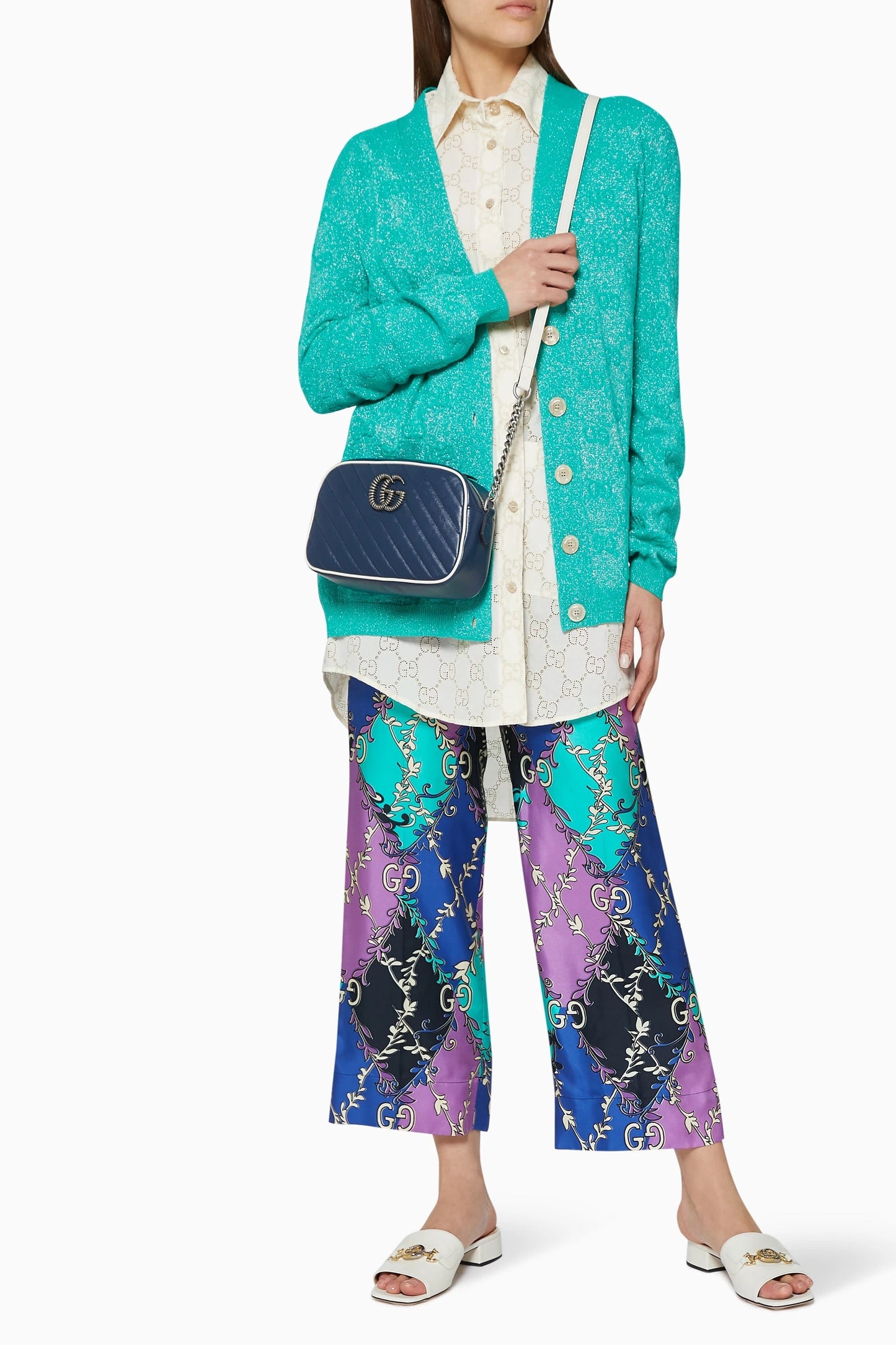 GUCCI GG MARMONT LEATHER SMALL SHOULDER BAG