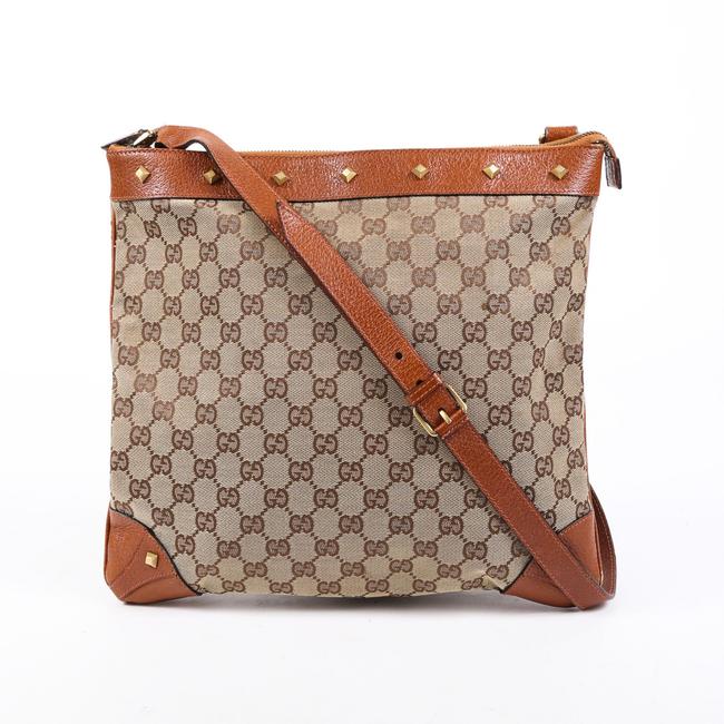 Gucci GG Monogram Studded Crossbody Bag