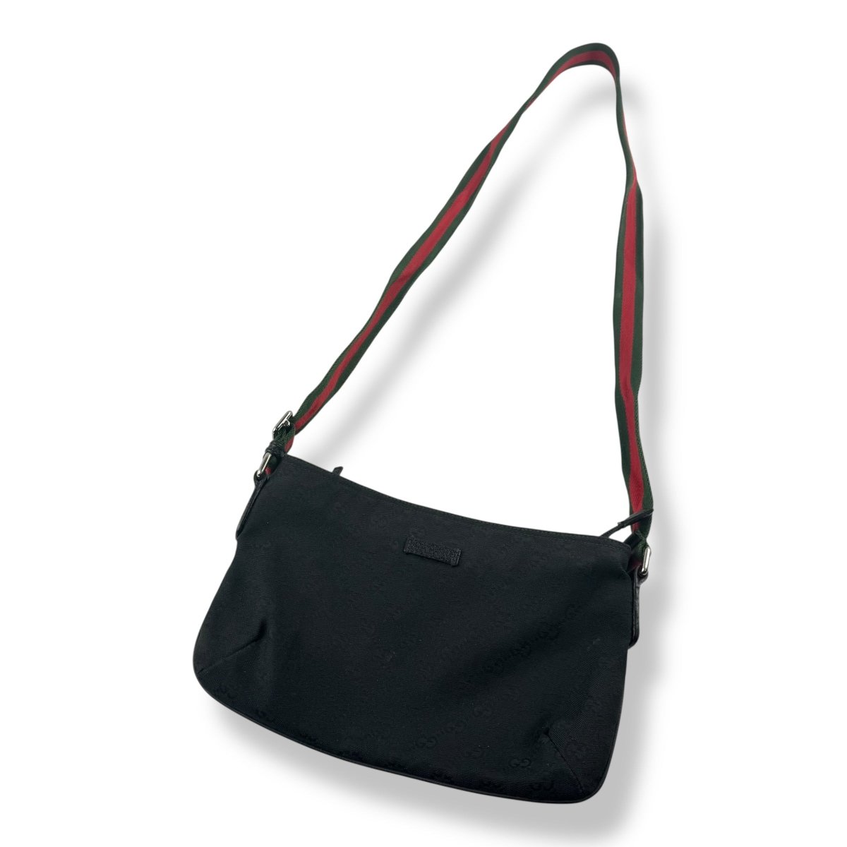 Gucci GG Canvas Black Monogram Sherry Line Messenger Bag