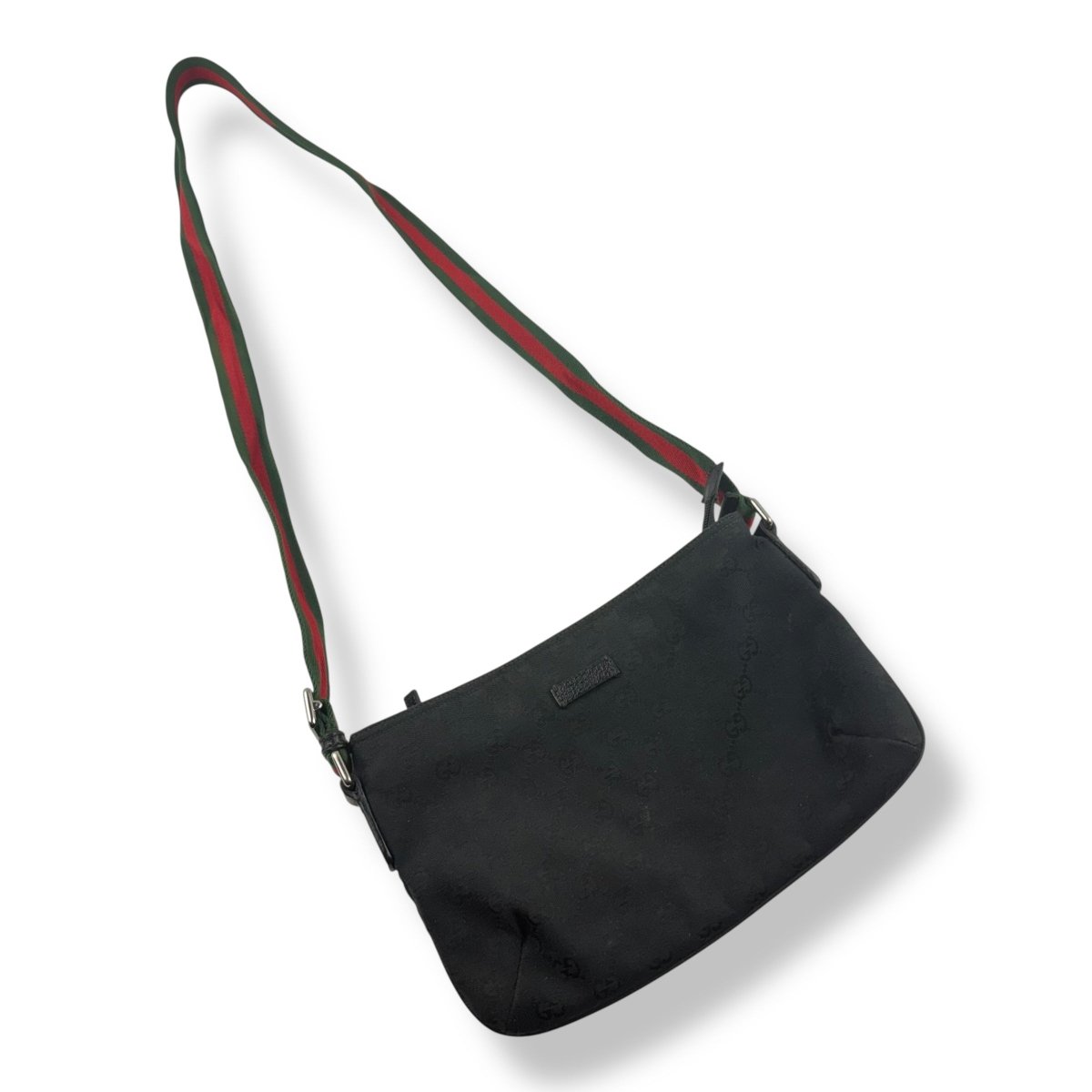 Gucci GG Canvas Black Monogram Sherry Line Messenger Bag