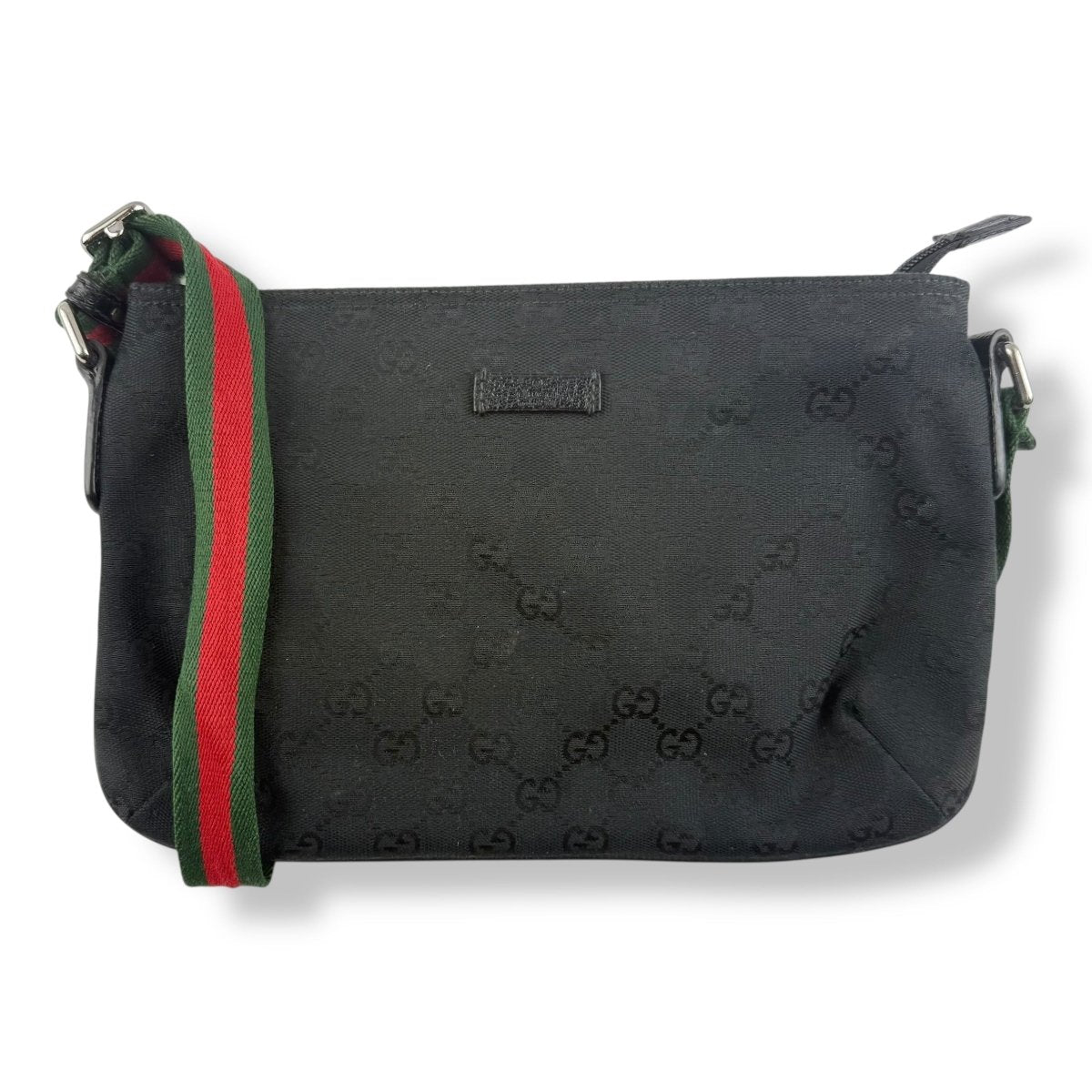 Gucci GG Canvas Black Monogram Sherry Line Messenger Bag