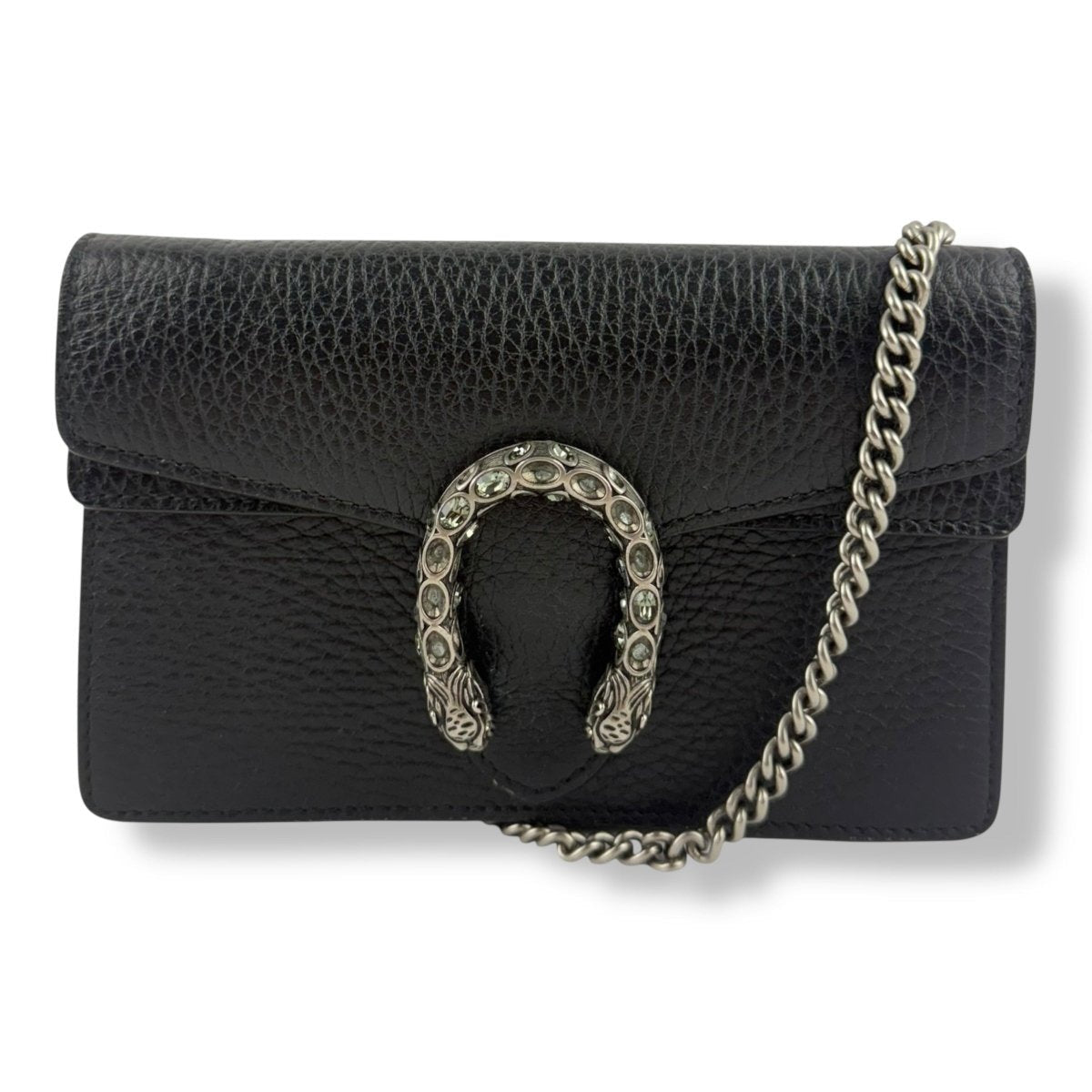 Gucci GG Dionysus Black Leather Super Mini Handbag