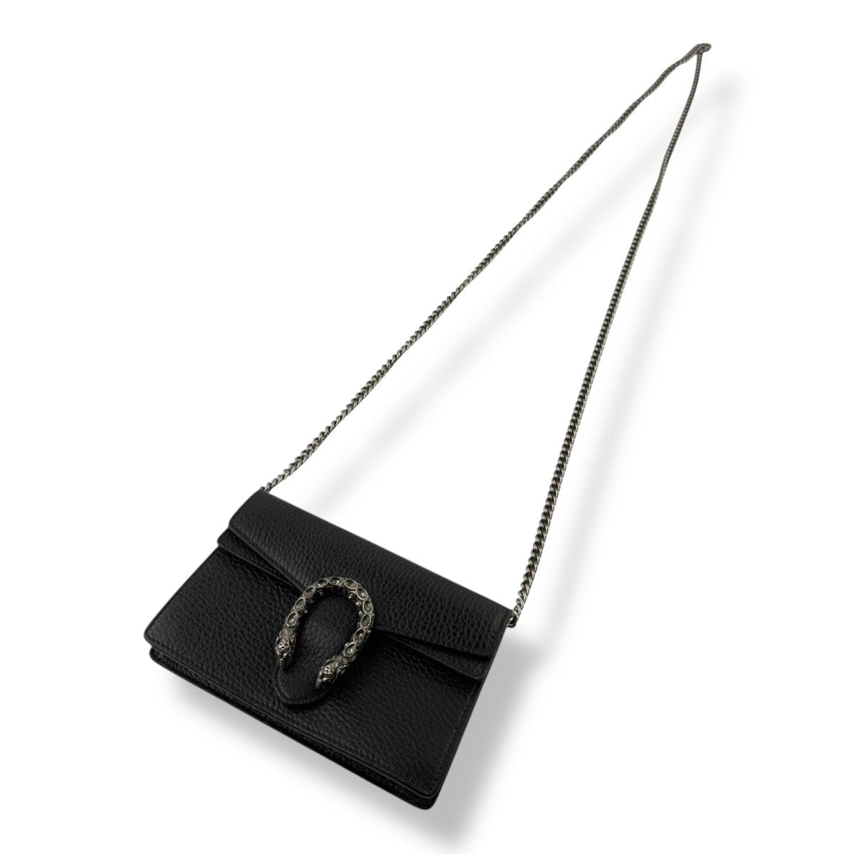 Gucci GG Dionysus Black Leather Super Mini Handbag
