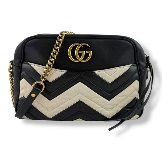 Gucci GG Marmont Black/White Leather Handbag