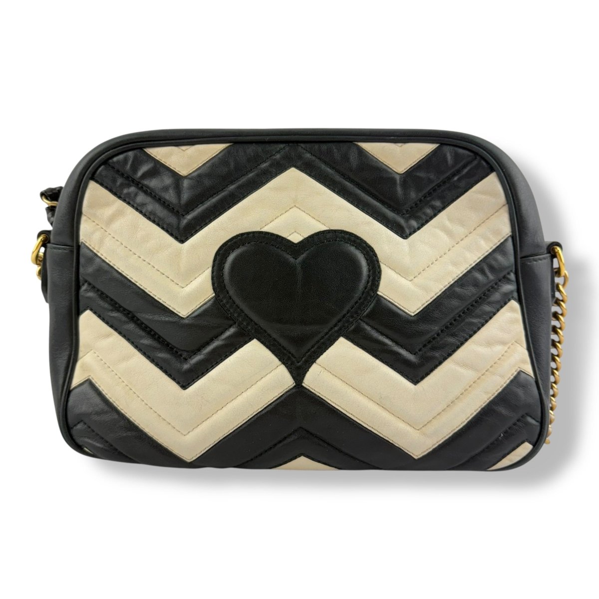 Gucci GG Marmont Black/White Leather Handbag