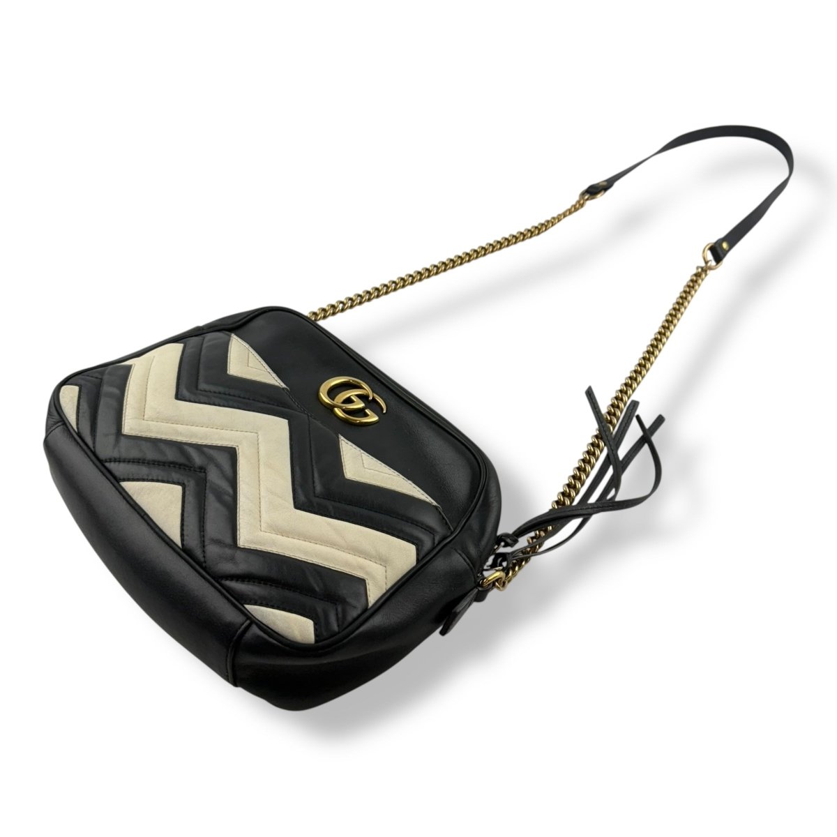 Gucci GG Marmont Black/White Leather Handbag