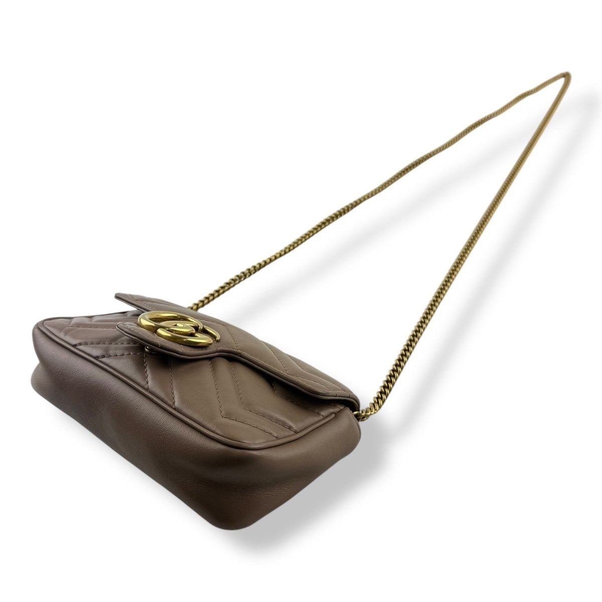 Gucci GG Marmont Flap Dusty Pink Leather Super Mini Handbag