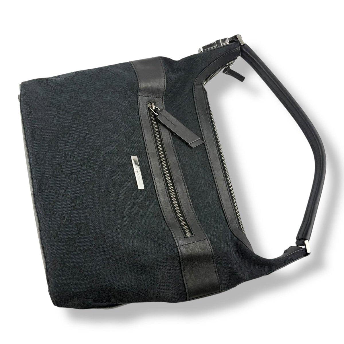 Gucci GG Monogram Black Hobo Shoulder Handbag