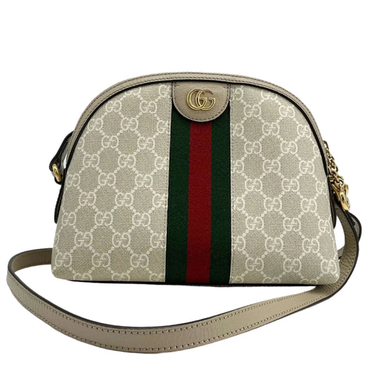 Gucci GG Supreme Monogram Small Ophidia Dome Shoulder Bag – Oatmeal