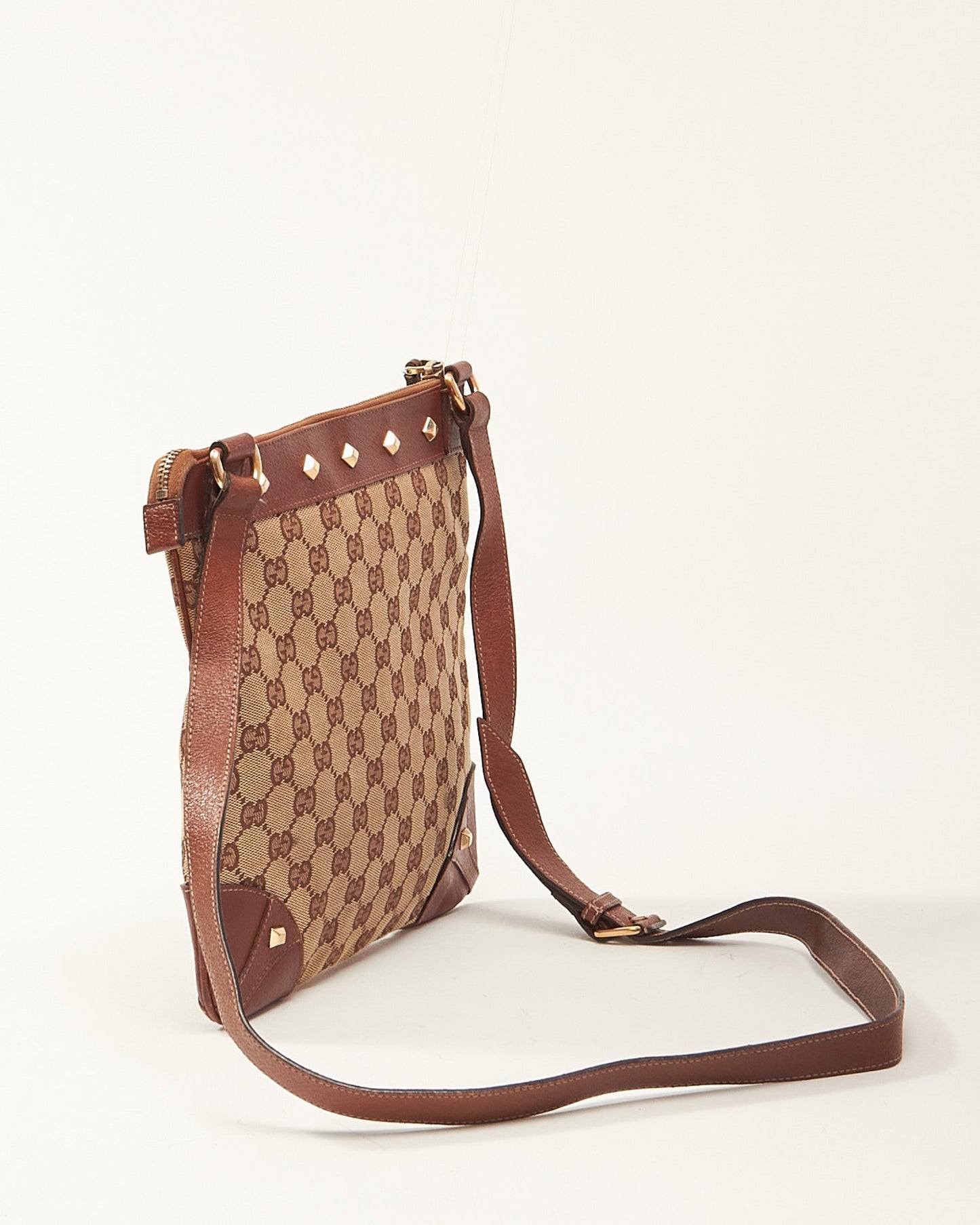Gucci GG Monogram Studded Crossbody Bag