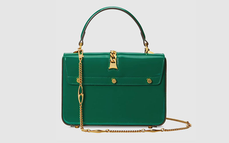 Gucci 1969 Sylvie Top Handle Bag Patent Leather Mini