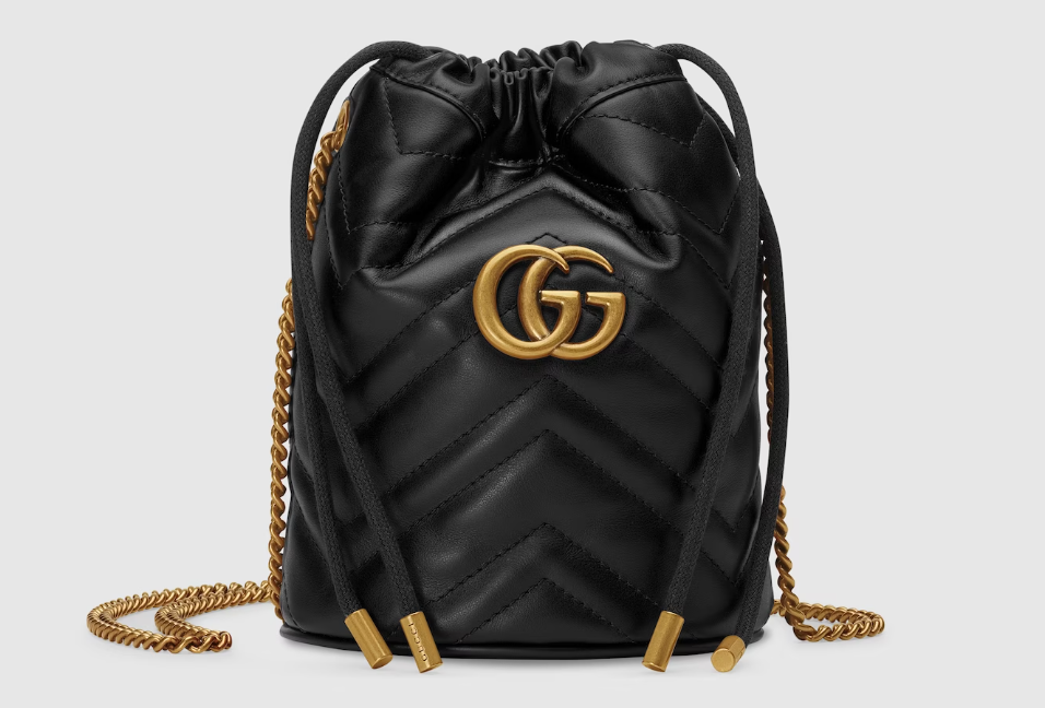 GUCCI DOUBLE G MARMONT MINI BUCKET BAG