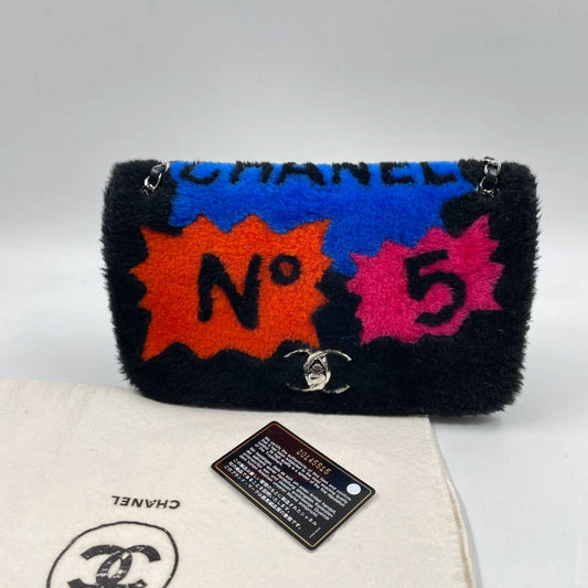 Chanel 2014 SUPERMARKET Pop Art No.5 Shearling Medium 25cm Flap Bag