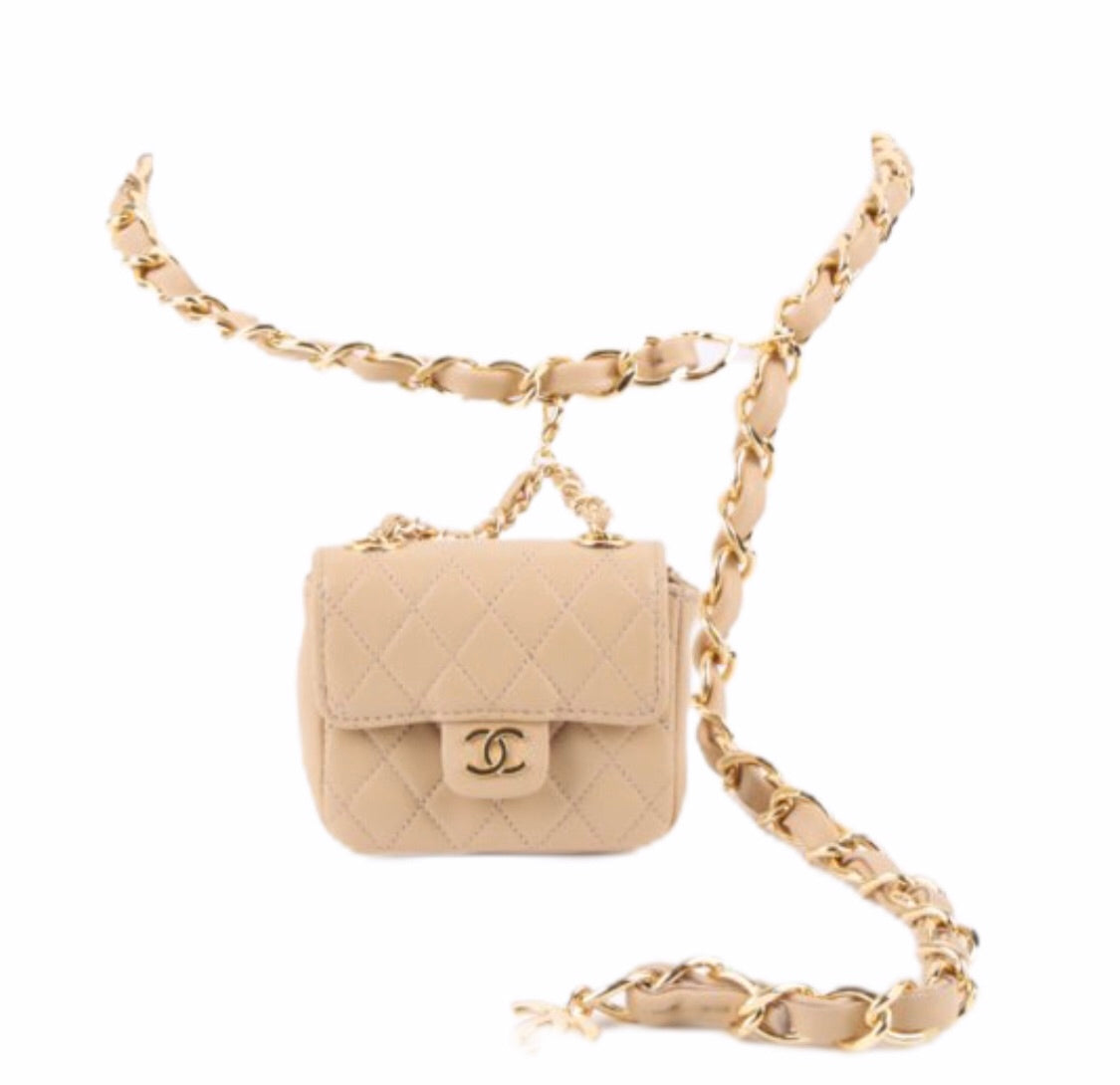 Chanel Mini Belt Bag Nude