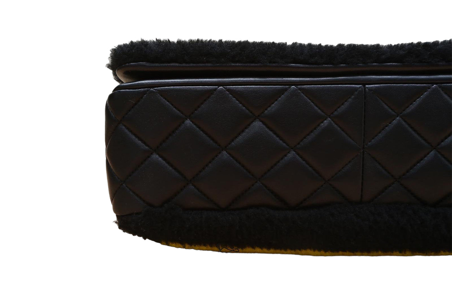CHANEL 2014 SUPERMARKET COMIC BLACK MULTICOLOR SHEARLING FLAP BAG