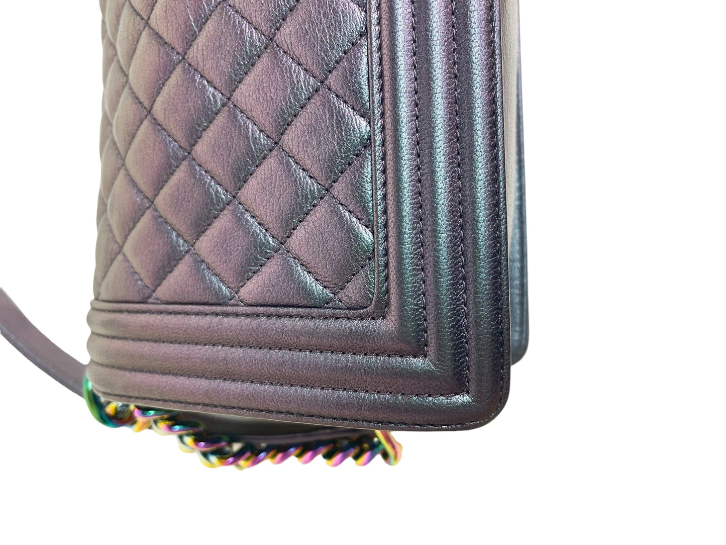 Chanel Purple Mermaid Iridescent Medium Calfskin Boy Bag
