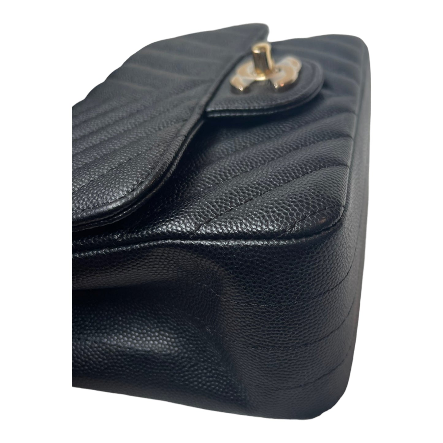 Chanel Mini Square Chevron Caviar 18B