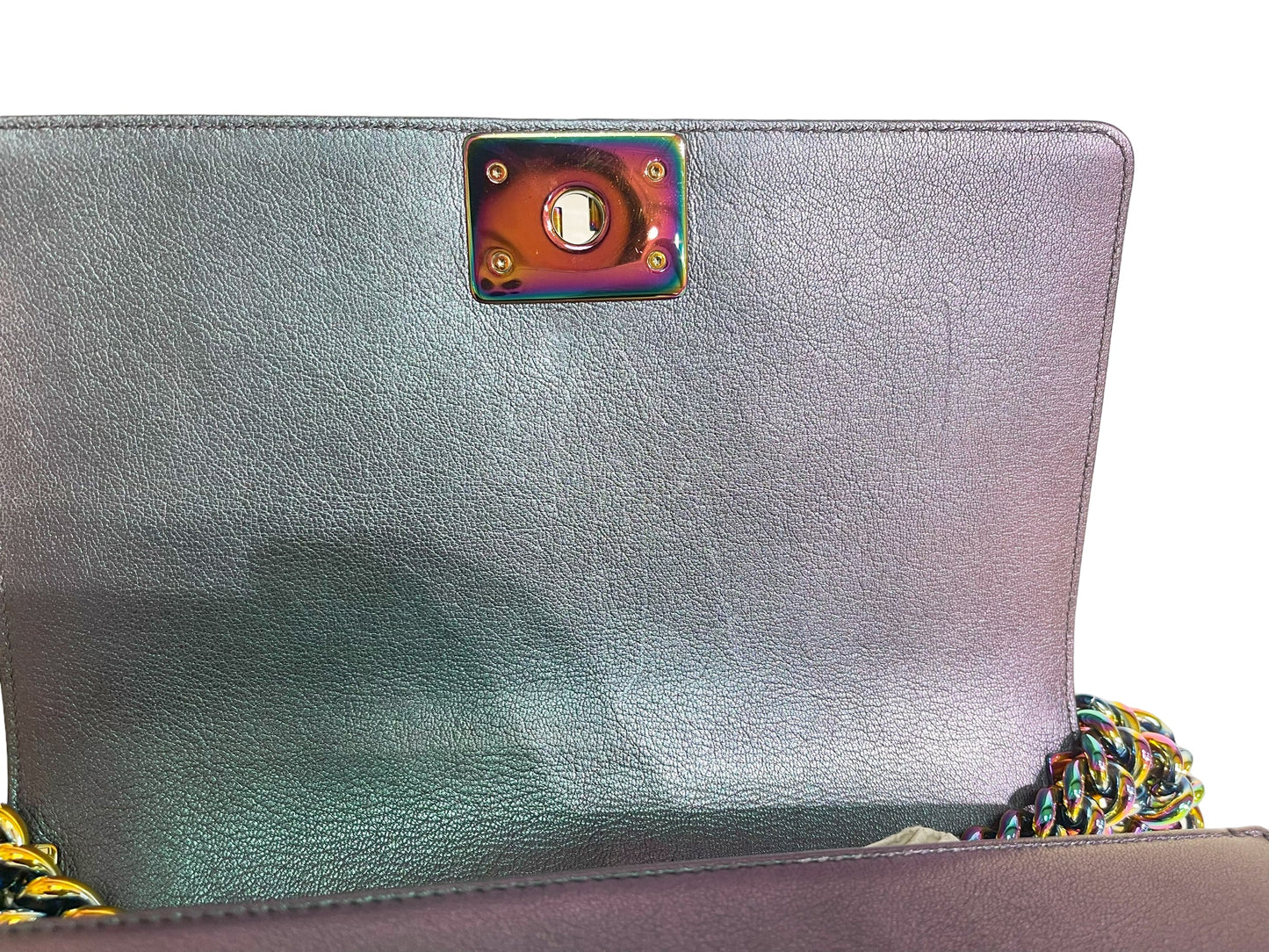 Chanel Purple Mermaid Iridescent Medium Calfskin Boy Bag