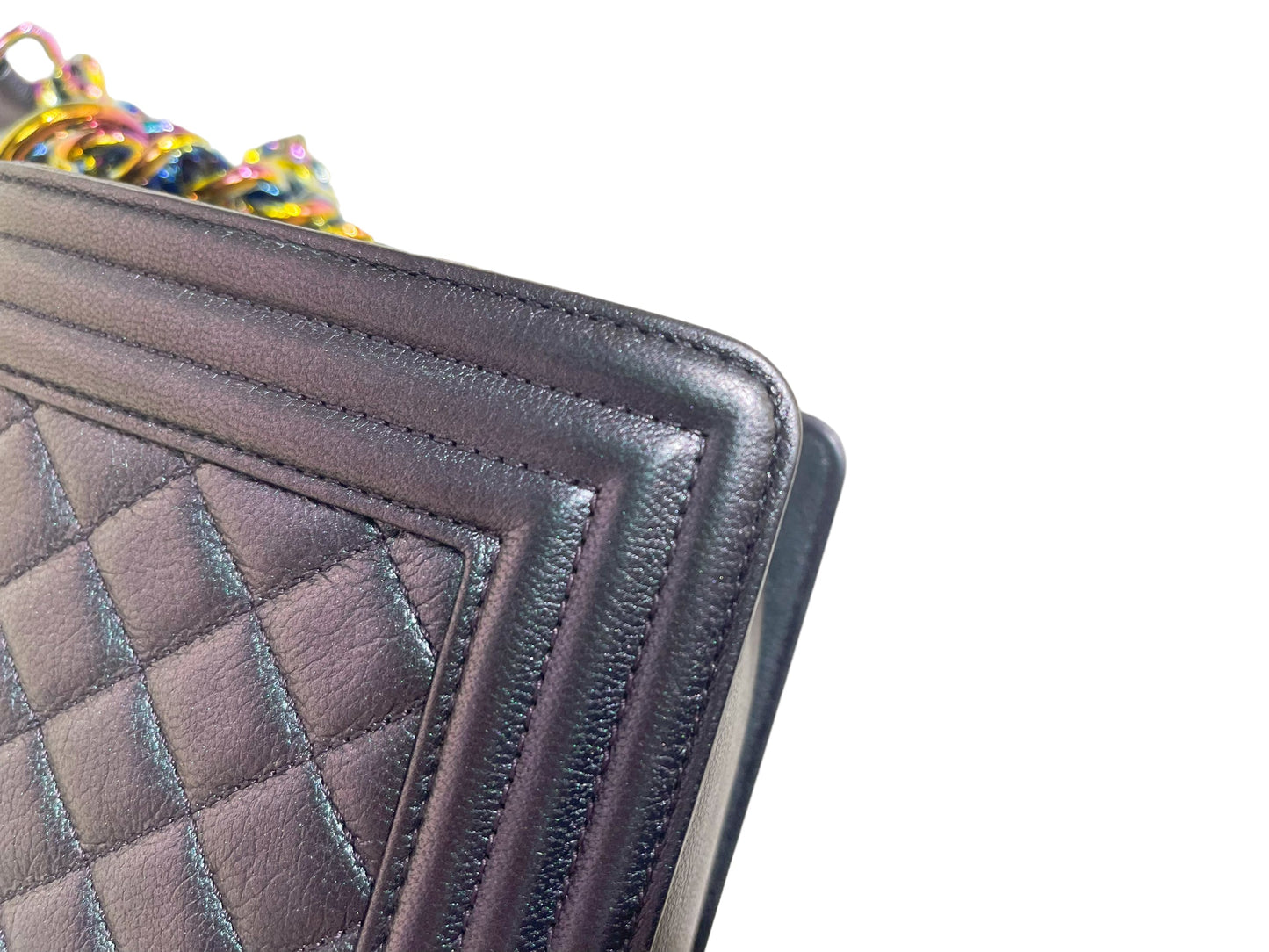 Chanel Purple Mermaid Iridescent Medium Calfskin Boy Bag