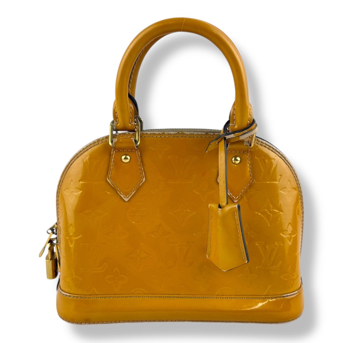 Louis Vuitton Alma BB Tan Vernis Patent Leather Monogram Handbag