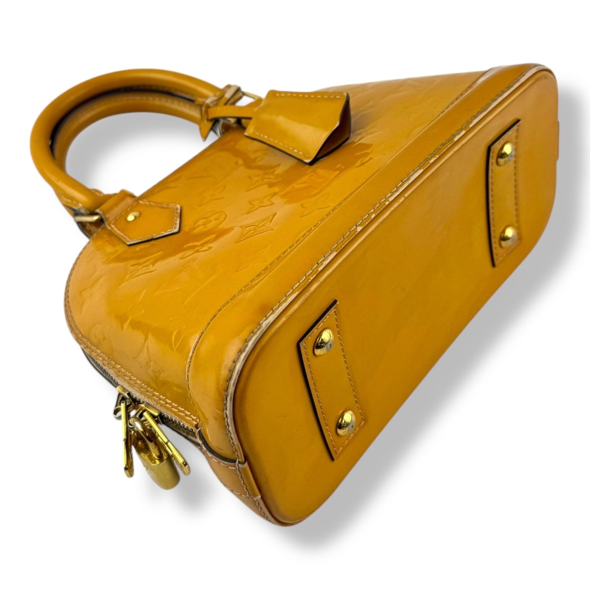 Louis Vuitton Alma BB Tan Vernis Patent Leather Monogram Handbag