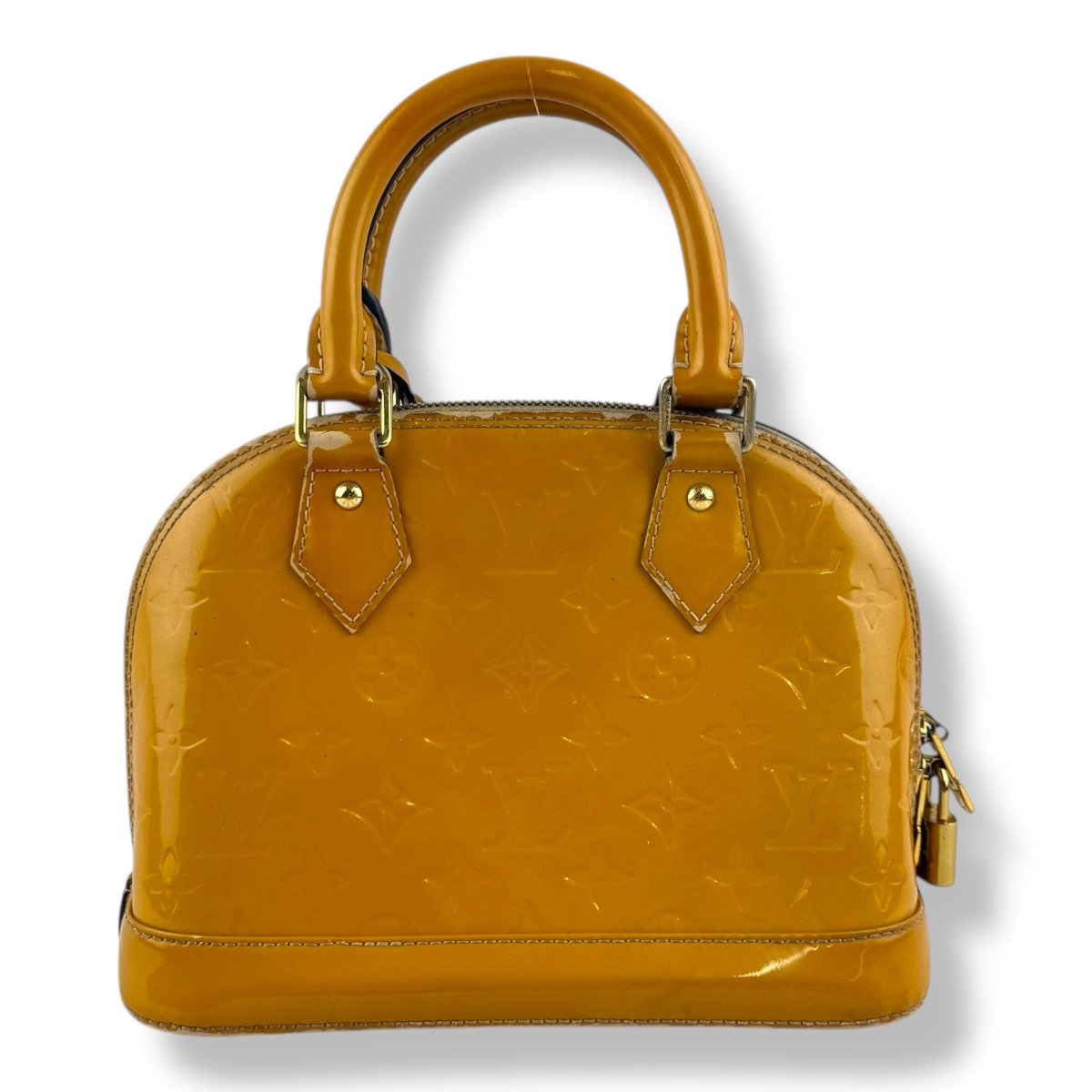 Louis Vuitton Alma BB Tan Vernis Patent Leather Monogram Handbag