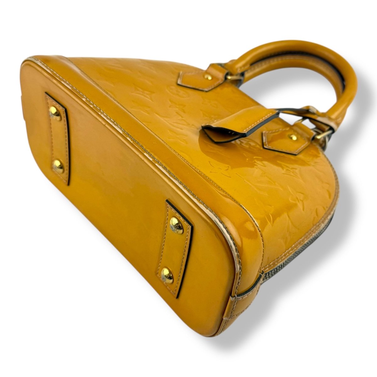 Louis Vuitton Alma BB Tan Vernis Patent Leather Monogram Handbag