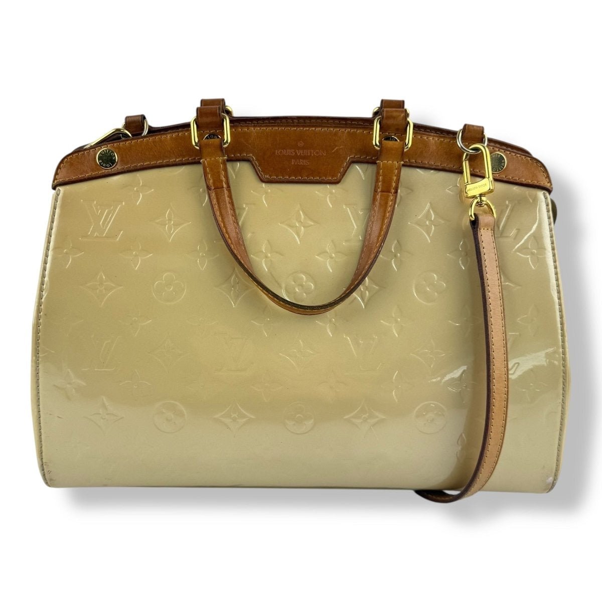 Louis Vuitton Brea Beige Vernis Leather MM Handbag