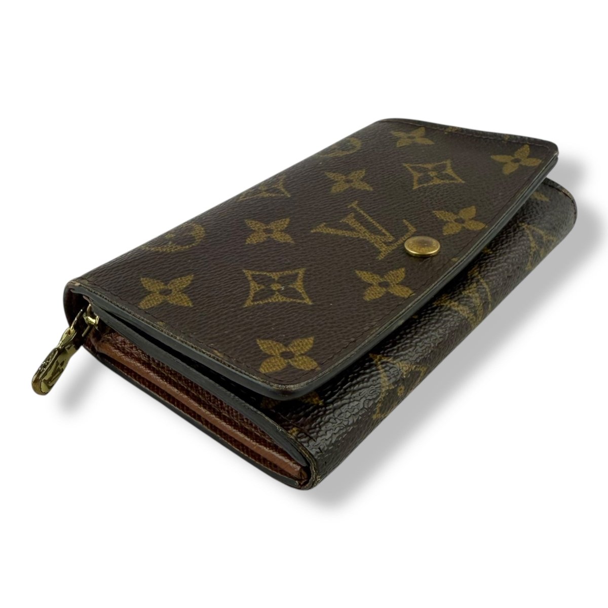 Louis Vuitton Brown Monogram Zip Purse Wallet