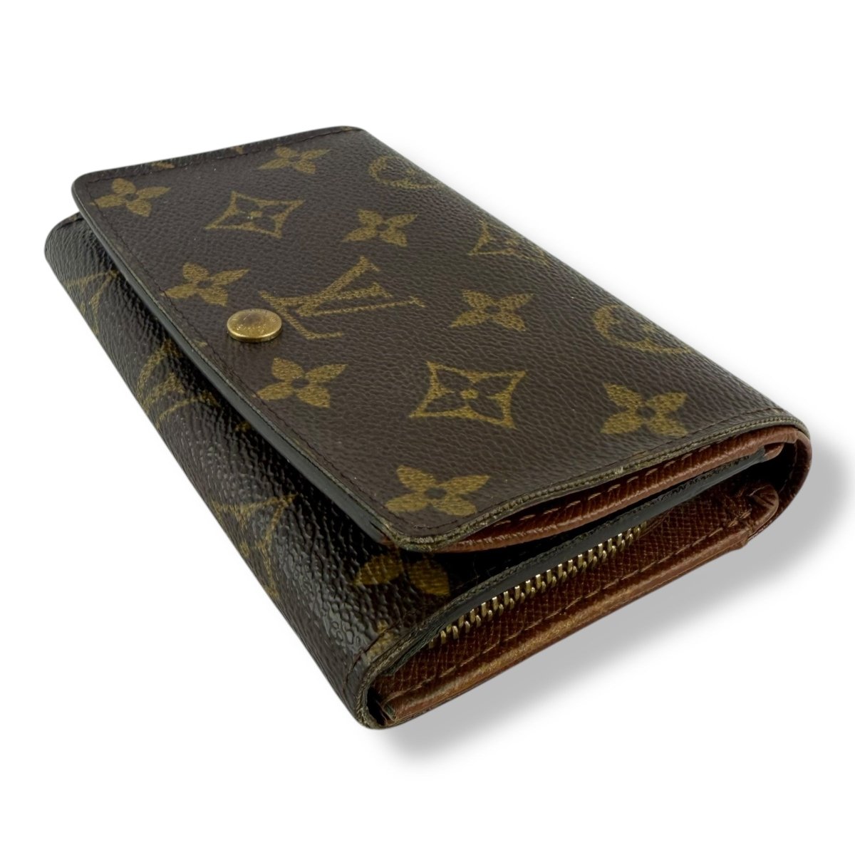 Louis Vuitton Brown Monogram Zip Purse Wallet