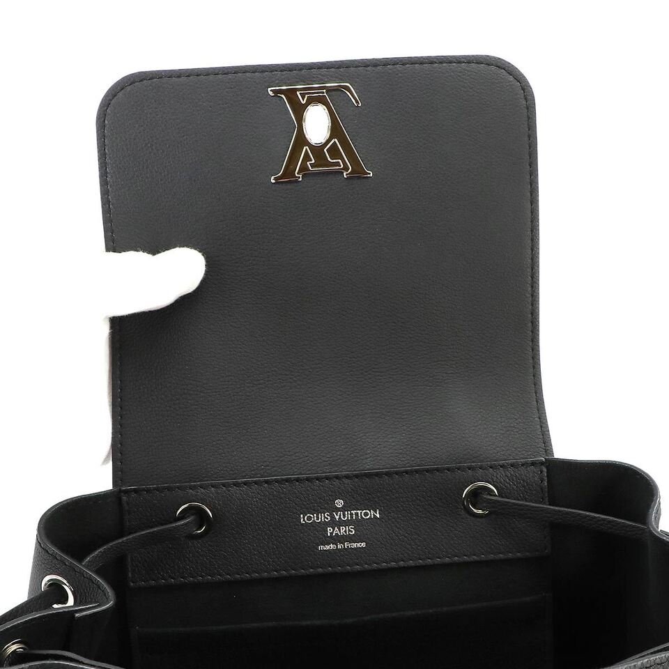 LOUIS VUITTON Lock Me  Leather Noir Black Backpack