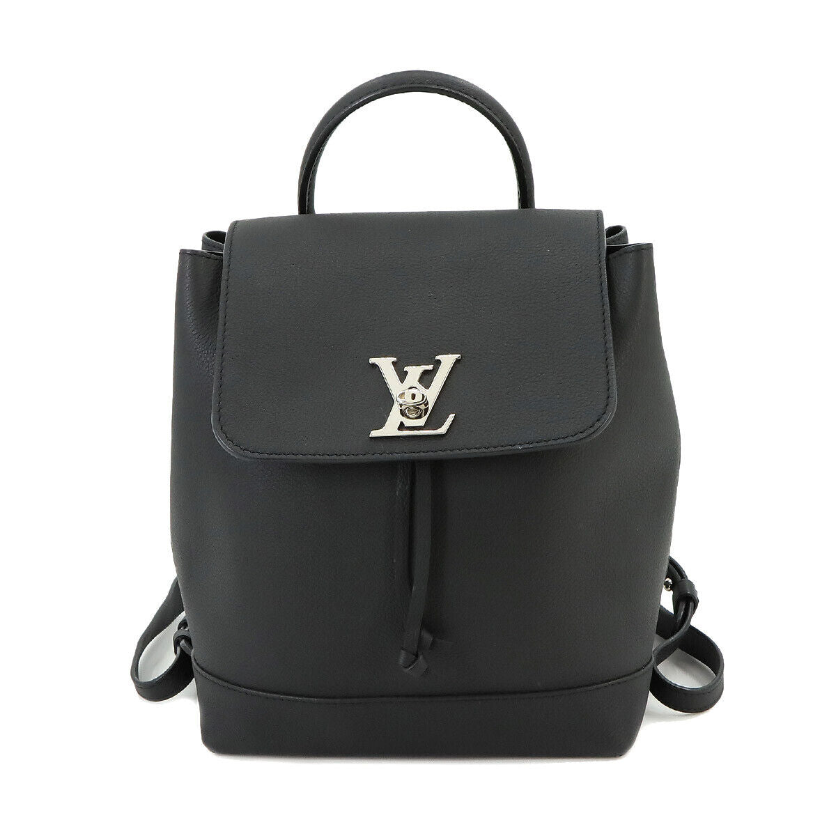 LOUIS VUITTON Lock Me  Leather Noir Black Backpack