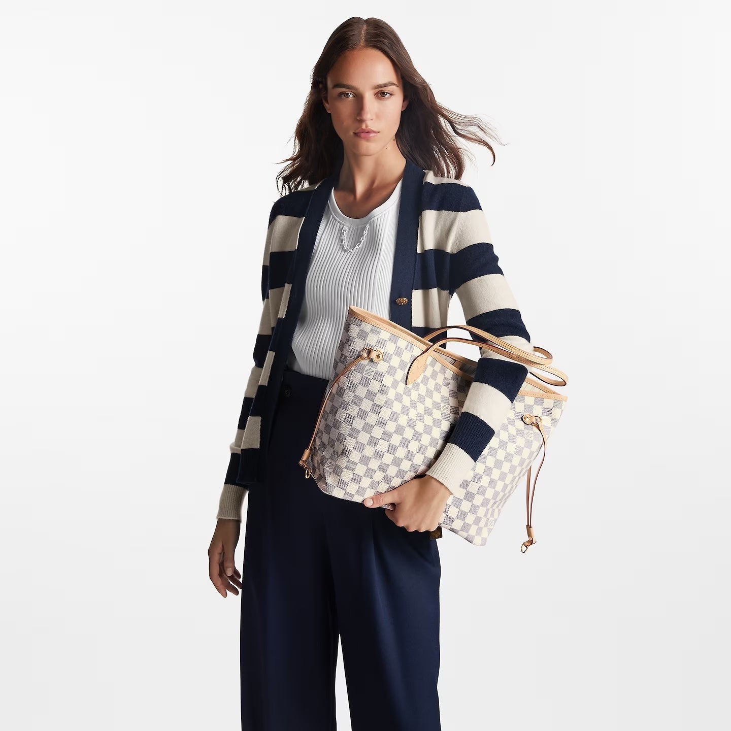 LOUIS VUITTON DAMIER AZUR NEVERFULL MM TOTE BAG