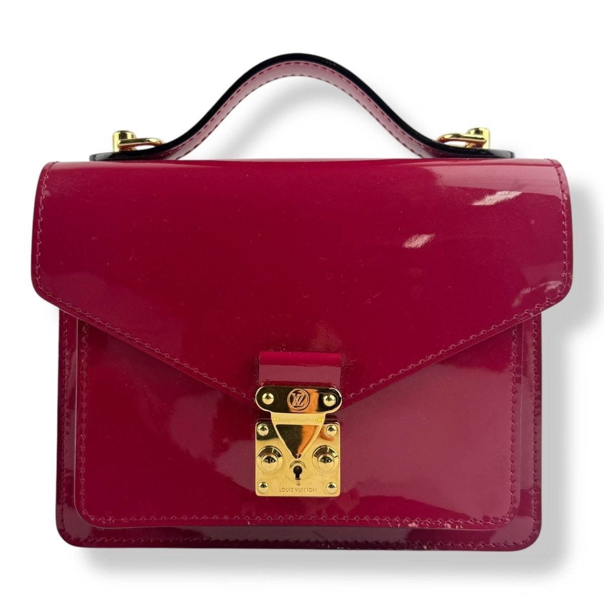 Louis Vuitton Red Fuchsia Patent Vernis Monceau BB Crossbody Handbag