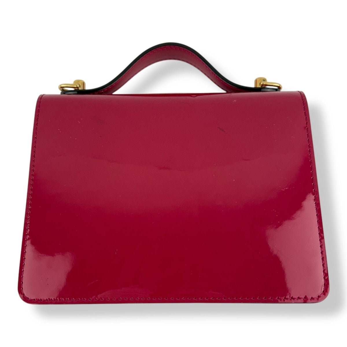 Louis Vuitton Red Fuchsia Patent Vernis Monceau BB Crossbody Handbag