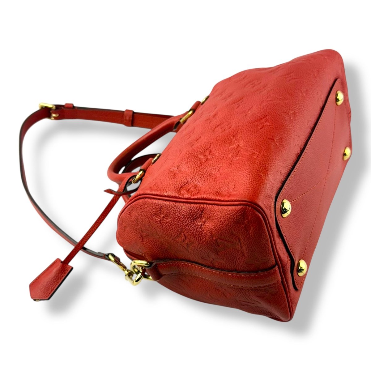 Louis Vuitton Red Speedy Bandouliere 25 Monogram Leather Handbag