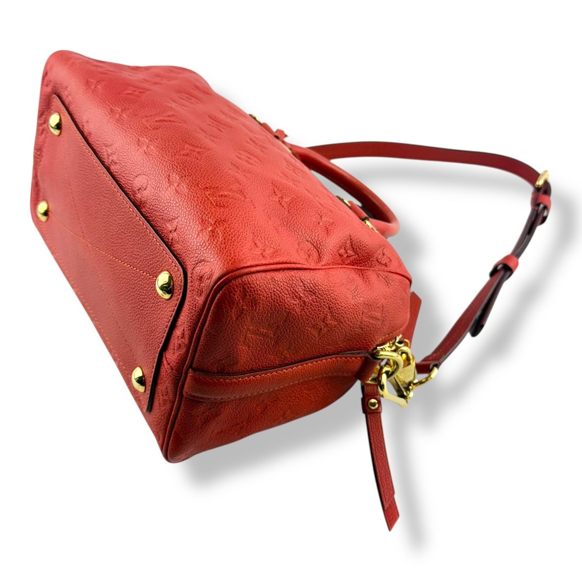 Louis Vuitton Red Speedy Bandouliere 25 Monogram Leather Handbag