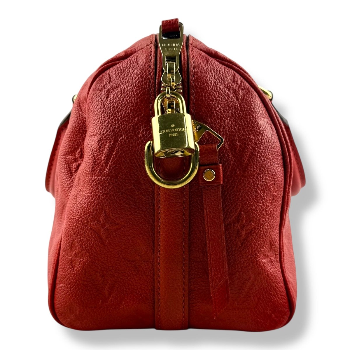 Louis Vuitton Red Speedy Bandouliere 25 Monogram Leather Handbag
