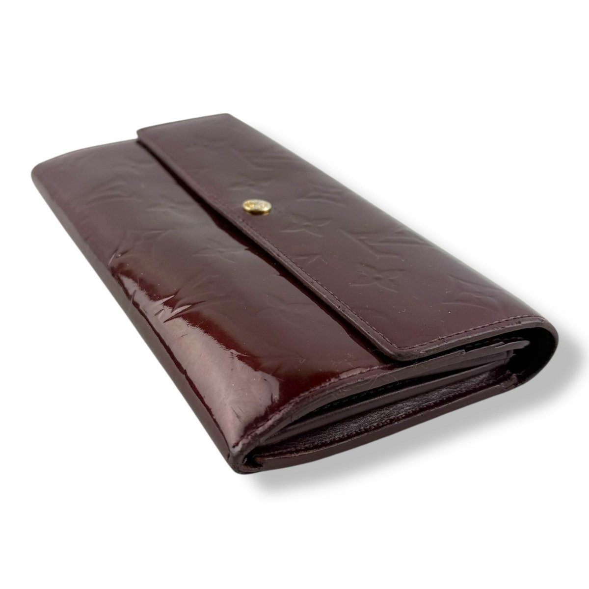 Louis Vuitton Sarah Burgundy Patent Leather Monogram Femme Wallet