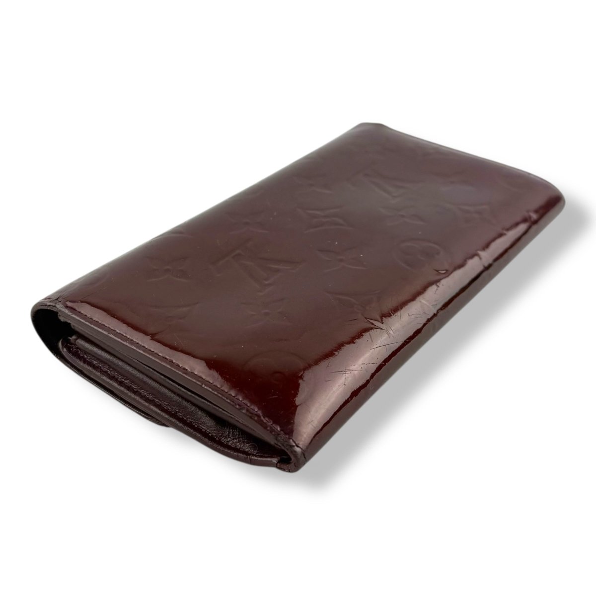 Louis Vuitton Sarah Burgundy Patent Leather Monogram Femme Wallet