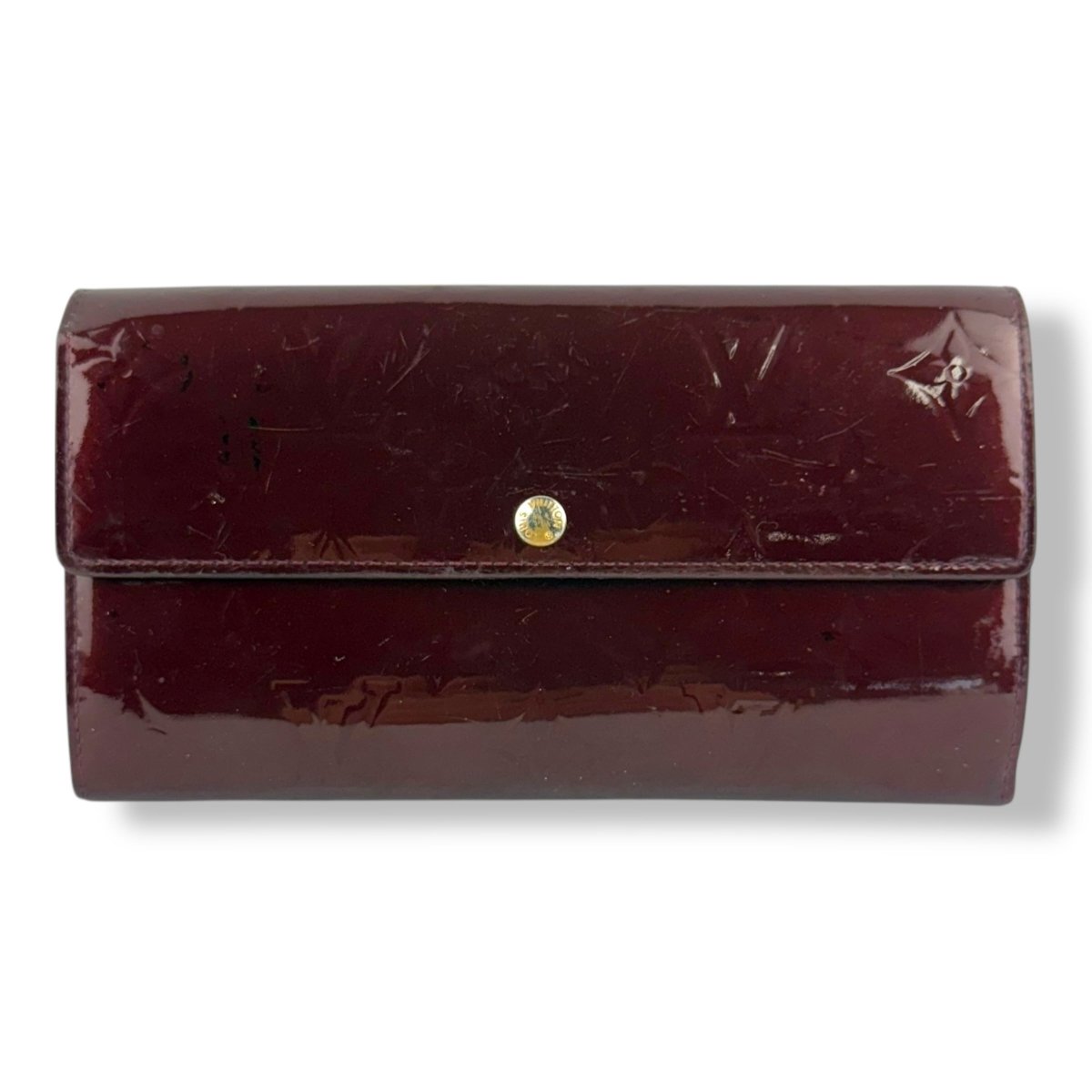 Louis Vuitton Sarah Burgundy Patent Leather Monogram Femme Wallet