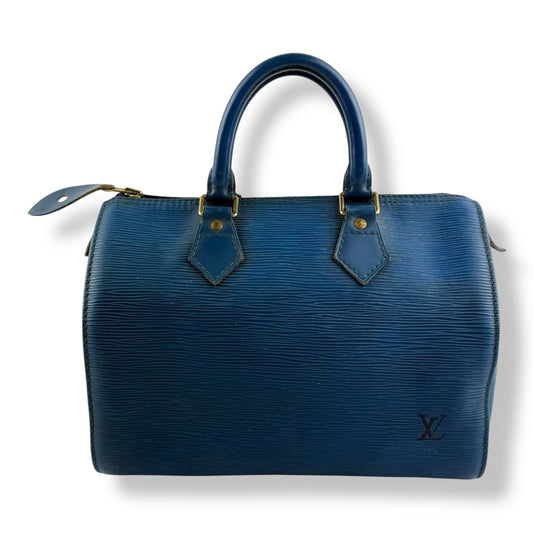 Louis Vuitton Speedy 25 Epi Leather Blue Handbag