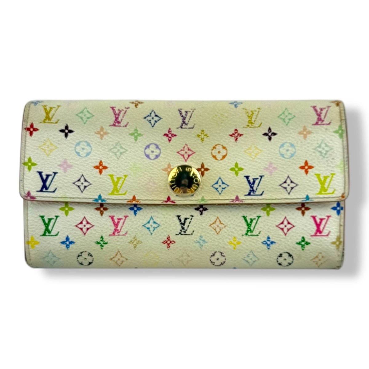 Louis Vuitton White Monogram Multicolour Sarah Femme Wallet
