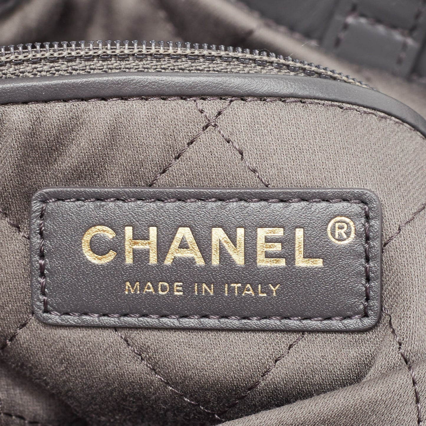 CHANEL Grey Quilted Leather 22 Backpack